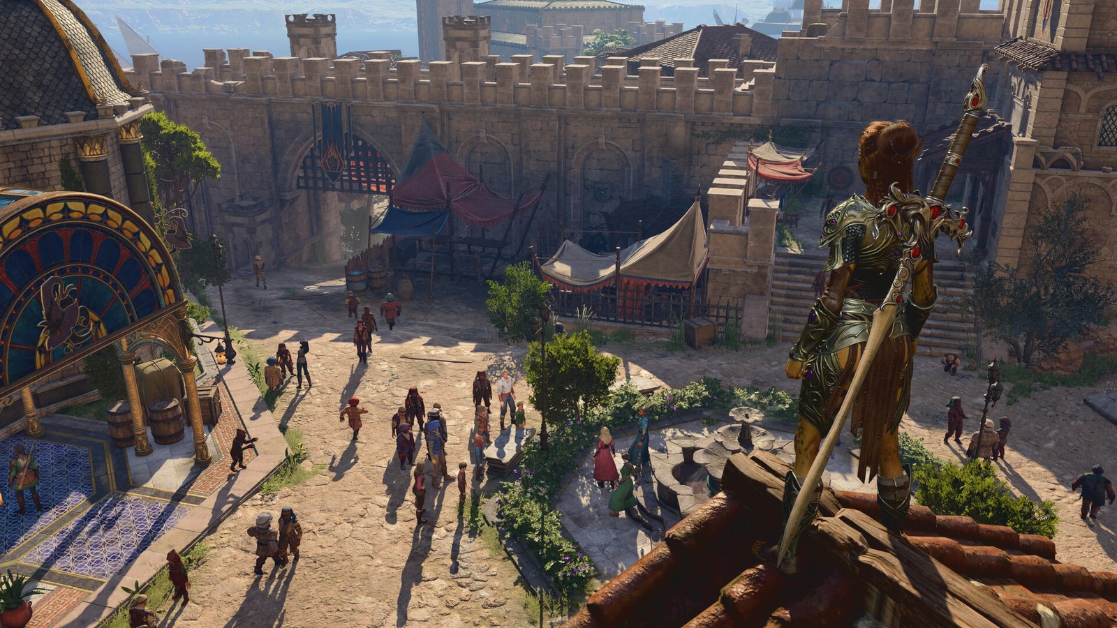 Lae’zel overlooking Baldur’s Gate’s Lower City
