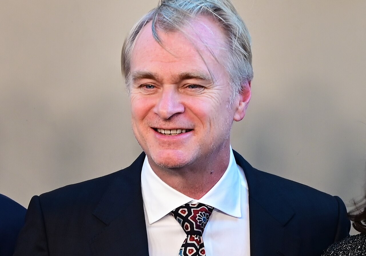 Christopher Nolan with IMAX framing in a Philip Romano portrait