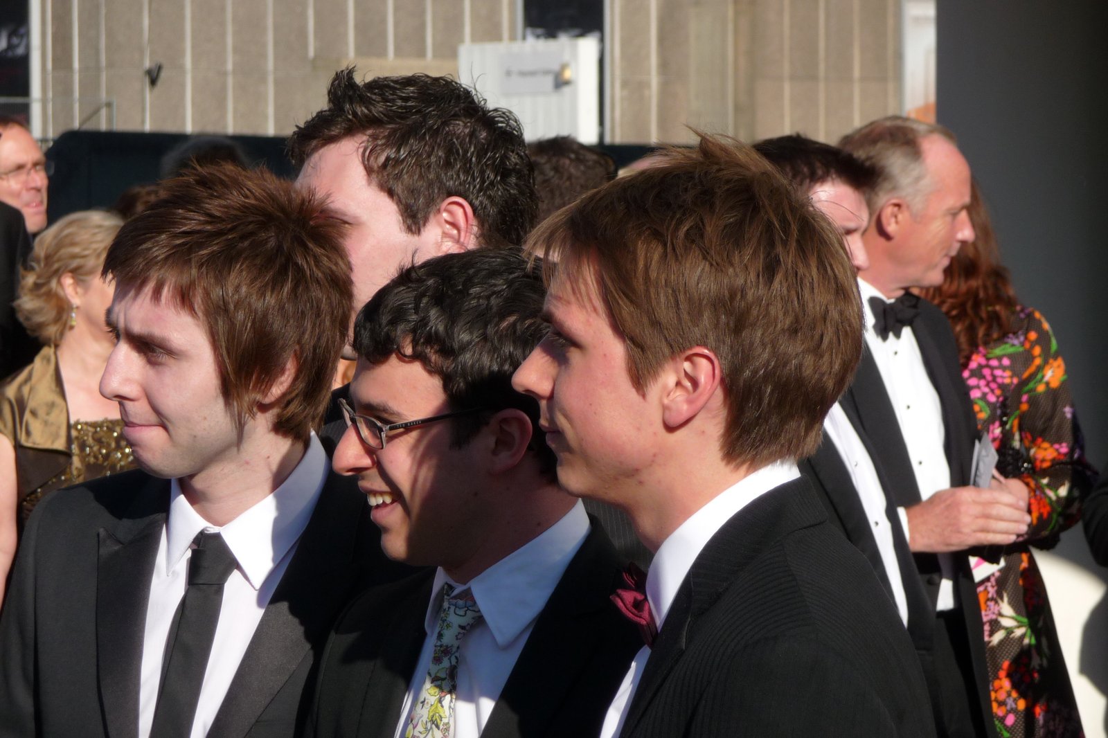 James Buckley, Blake Harrison, Simon Bird and Joe Thomas together on a red carpet