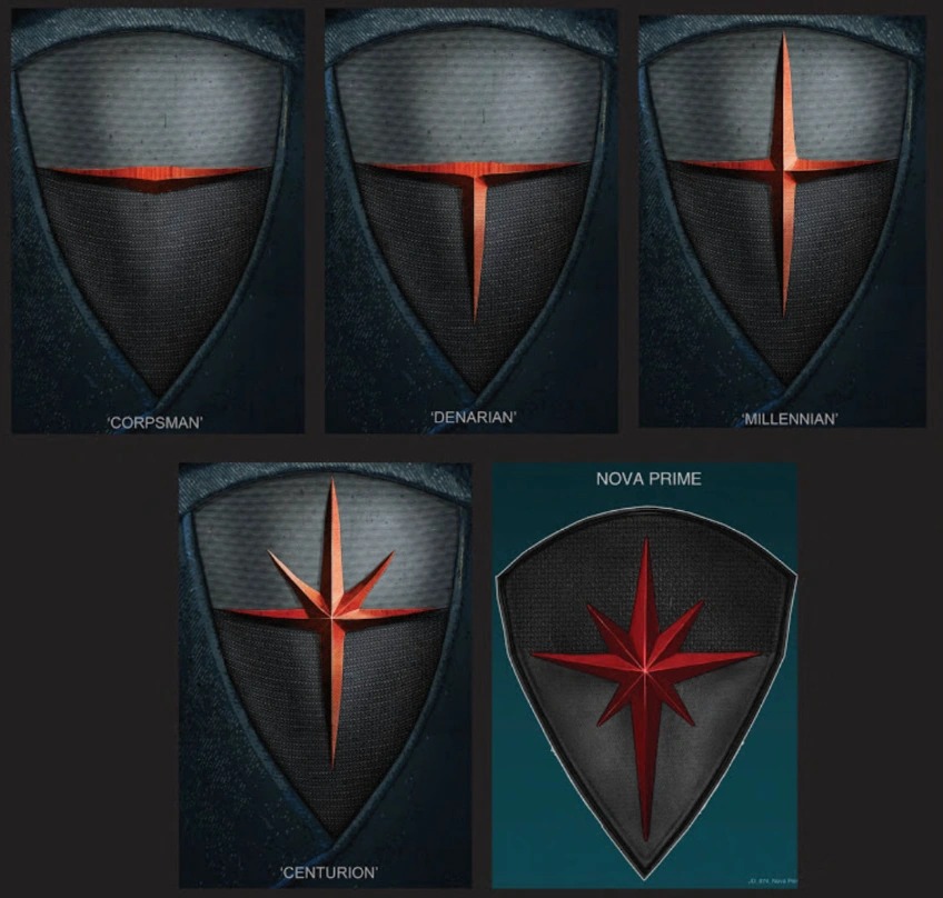 MCU Nova Corps rank insignias from Guardians of the Galaxy