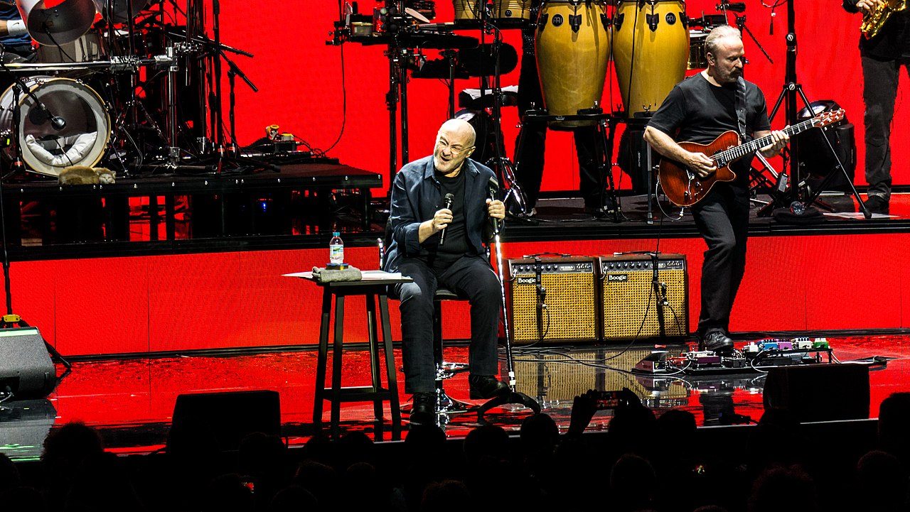 Phil Collins in spotlight at the Royal Albert Hall
