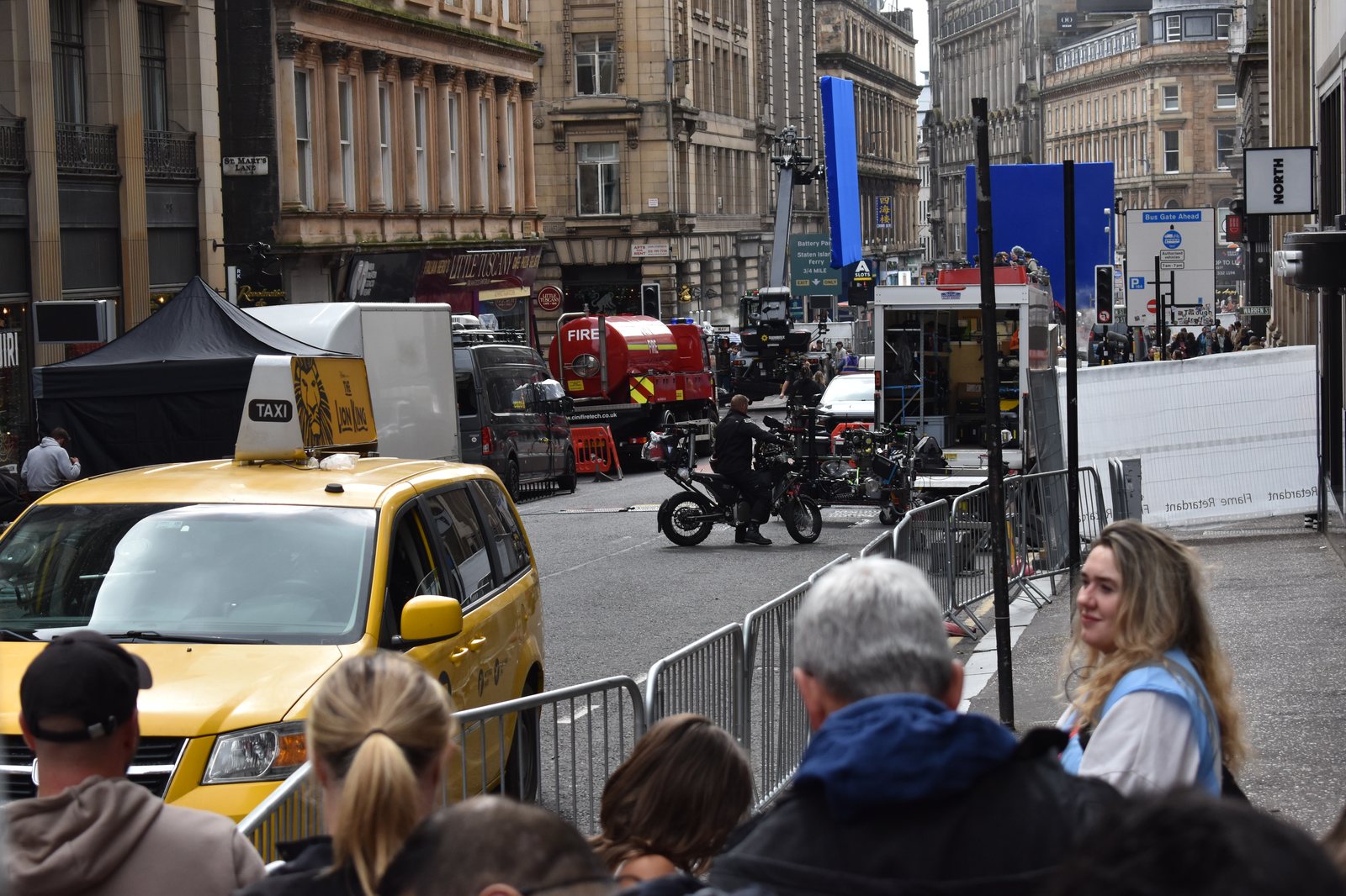 Spider-Man: Brand New Day location unit with NYC set dressing, blue screens, and taxi