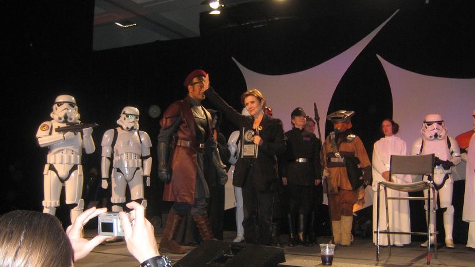 Carrie Fisher with Star Wars fans