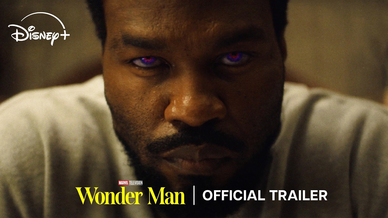 Wonder Man trailer still: ionic eyes on Simon