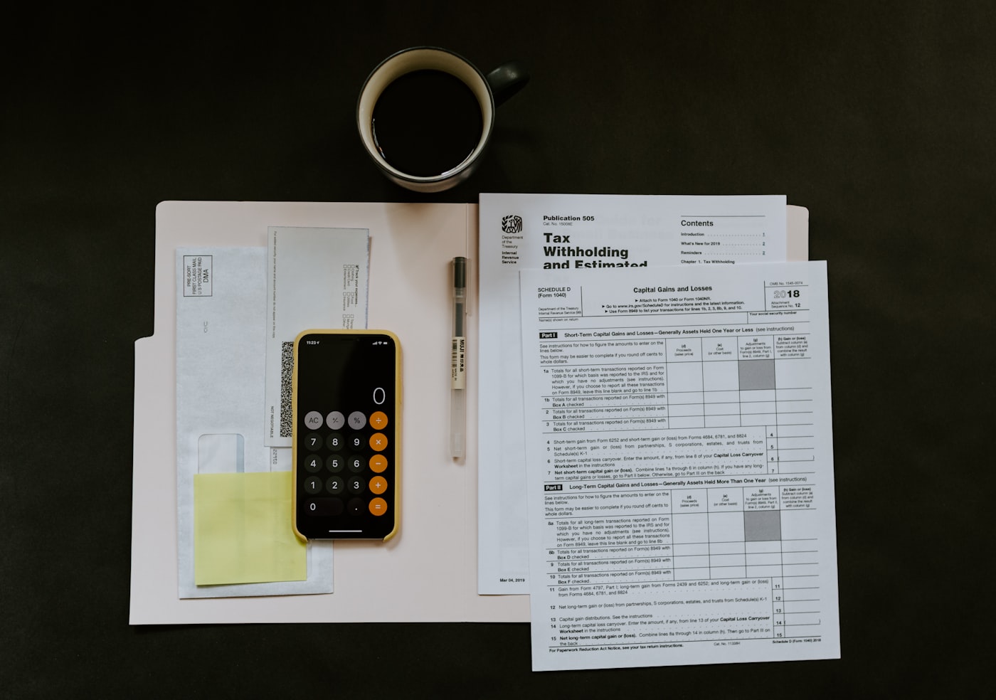 Calculator and financial notes