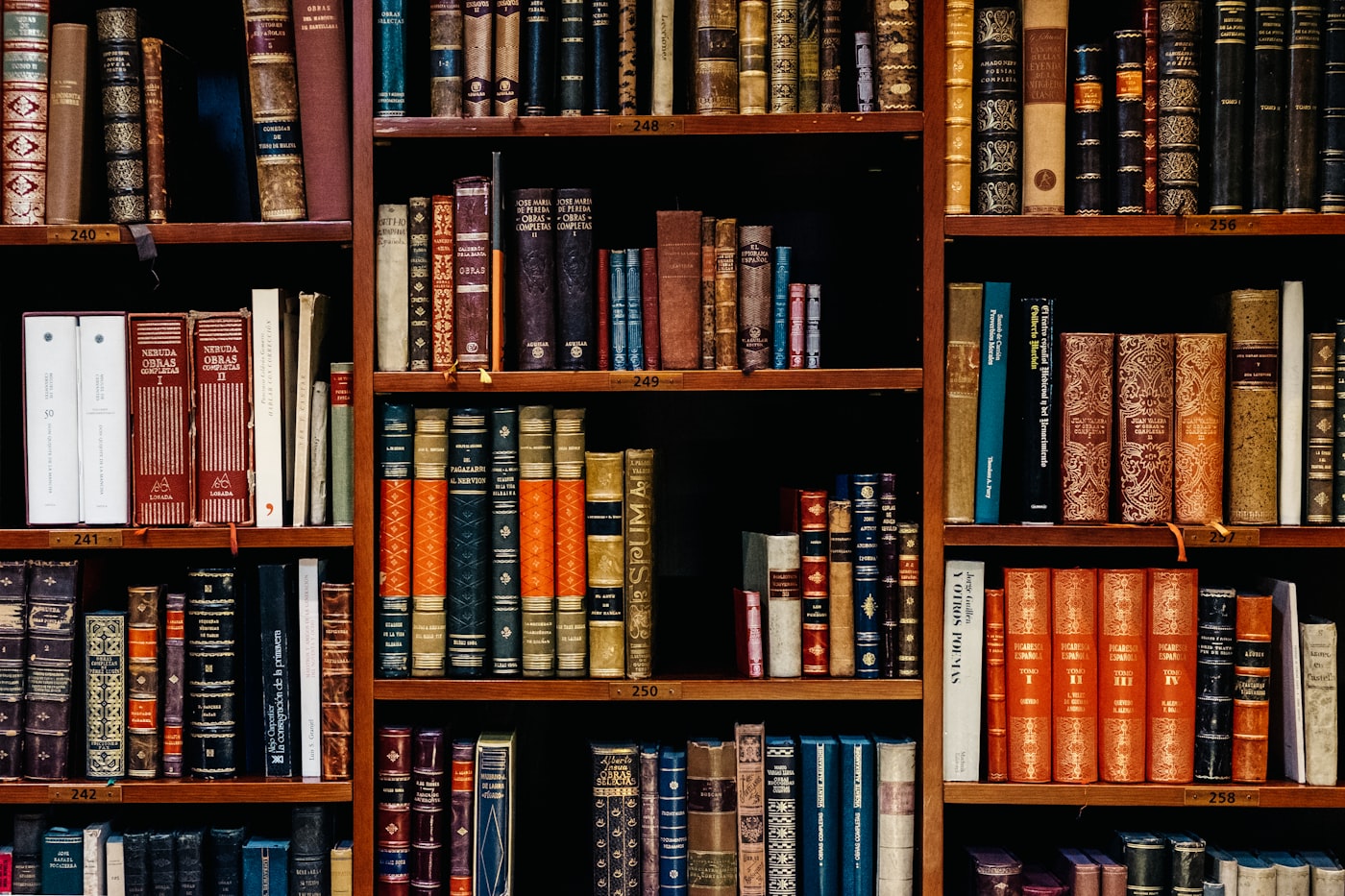 Law books on a shelf